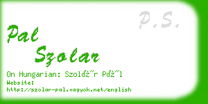 pal szolar business card